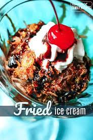 This Fried Ice Cream Recipe Is A Great Way To Cool Off On Hot Summer Days I Love The Crispy Outer She Fried Ice Cream Ice Cream Recipes Fried Ice Cream
