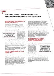 By definition, a position paper is a writing work that serves one main purpose: Position Paper On Human Rights Due Diligence Clean Clothes Campaign