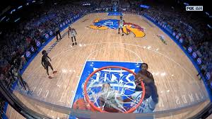 Melvin Council Jr. lobs it to Flory Bidunga for GIANT slam, extending Kansas's lead over Utah