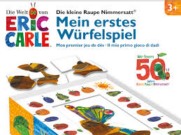 Sein bekanntestes werk ist das 1969 erschienene bilderbuch die kleine raupe nimmersatt über deren verwandlung in einen schmetterling. Die Kleine Raupe Nimmersatt Mein Erstes Wurfelspiel Spiel Anleitung Und Bewertung Auf Alle Brettspiele Bei Spielen De