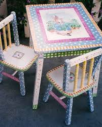 Hand Painted Peter Rabbit Table Chair Set Kids Furniture Painting Kids Furniture Hand Painted Furniture Painted Furniture