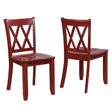 Vilnius Contemporary Wood Cross Back Red Dining Chair Set Of 2 Dining Chairs Red Dining Chairs Dining Chair Set