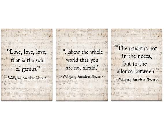 Wolfgang Amadeus Mozart Quote, Set of Three Music Quotes, Music Quote Art  Print, Literary Quote, Large Wall Art, Word Art Print, Unframed - Etsy  Israel