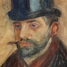 Portrait of a Man With Tophat, Edvard Munch Print, Impressionist Portrait,  High Quality Fine Art Print, Julius Meier-graefe, Victorian