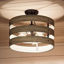 Uhp2470 Modern Farmhouse Flush Mount Ceiling Fixture 13 1 2 H X 17 W