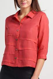 Penny Linen Sleeved Collar Shirt Jacket Linen Fashion Linen Shirt Shirt Collar