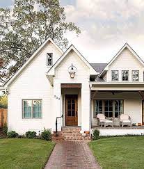 Modern Home Exteriors That Made Us Farmhouse Living White Brick Houses House Exterior Painted Brick House