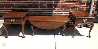 Vintage gateleg table, carved tiger oak, drop leaf table, scotland 1920, b2529 scotland 1920 solid tiger oak original finish rectangular top beautiful carved arcading on the t. Vintage Harden Cherry Queen Anne Style Pair End Tables Drop Leaf Coffee Table 1476215297