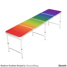 Rainbow Gradient Striped Beer Pong Table Zazzle Com Beer Pong Tables Beer Pong Extruded Aluminum