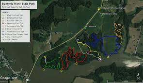 Most of greenbriar's trails are classified as moderate to strenuous, so be prepared for some fairly steep hills and rocky terrain. Bohemia State Park