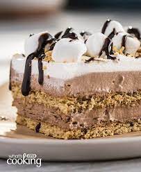 No Bake S More Cake Kraft What S Cooking Recipe Chilled Desserts Baking Smores Cake