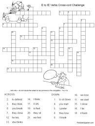 E To Ie Verbs Crossword 1 Preterite Spanish Learning Spanish Spanish Printables