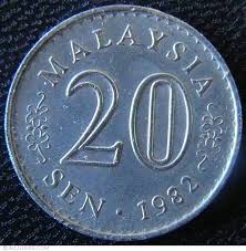 Type 5 cent* to find coins of 5 cents and 5 centimes. 20 Sen 1982 Constitutional Monarchy 1967 1988 Malaysia Coin 22423