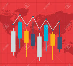 Candlestick Chart World Financial Stock Market Vector Illustration