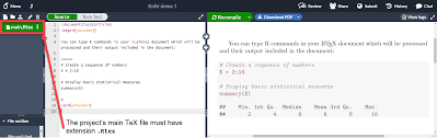 Create an r markdown document ready to be 'knit' into an html document to share your code and results. Knitr Overleaf Online Latex Editor