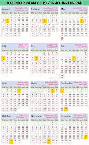 Kalender islam menggunakan peredaran bulan sebagai acuannya. Kalendar Islam 2019 Masihi 1440 1441 Hijrah