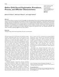 Pdf Online Child Sexual Exploitation Prevalence Process And Offender Characteristics