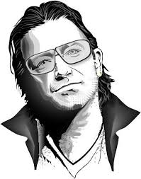 Black And White Celebrity Black And White Vector Portraits Bono Vox Vector Portrait Download At Vectorportal Vector Portrait Portrait Vector Art