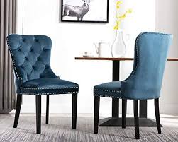 Amazon Com Chairus Velvet Dining Chairs Upholstered Elegant Tufted Chair With Nailed Trim Set Of 2 N Dining Chairs Velvet Dining Chairs Upholstered Chairs