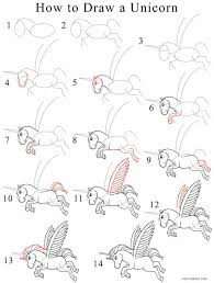 How To Draw A Unicorn Step By Step Drawing Tutorial With Pictures Cool2bkids Unicorn Drawing Drawing Tutorial Easy Drawings
