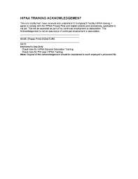 1(a) interact with the health insurance portability and accountability act (hipaa), privacy rules, 45 cfr 160 and 164. 22 Printable Hipaa Form For Employees Templates Fillable Samples In Pdf Word To Download Pdffiller