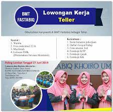 Check spelling or type a new query. Lowongan Kerja Ao Dan Teller Bmt Fastabiq