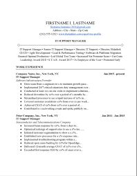 it support manager resume example
