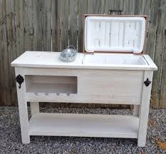 Outdoor Rustic Wooden Cooler Bar Serving Or Console Table Etsy Wooden Cooler Wood Cooler Patio Cooler