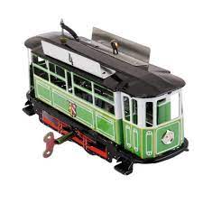Vintage Mechanical Clockwork Windup Metal No 4 Trolley Bus Tin Toy Kids Gift Juguetes Antiguos Juguetes Metal