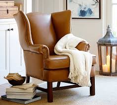 Very happy with these chairs! Thatcher Leather Wingback Chair Pottery Barn