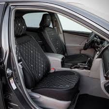 Lunna 5pc Diamond Black Seat Cover Combo Kit Embellished With Swarovski Crystals Black Seat Covers Combo Kit Seat Cover