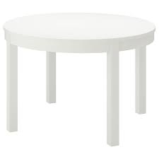 Four chairs adorn the round style and can accommodate as many people. Bjursta White Extendable Table Ikea