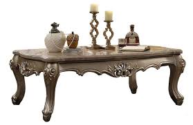 Sturdy frame support is made of textured solid wood. Balmoral Traditional Victorian Marble Top Coffee Table Carved Wood Silver