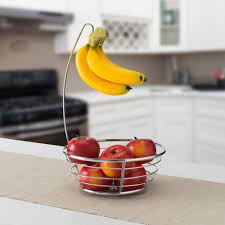 Keep your fruits and fresh produce handy with seville classics bamboo fruit bowl with banana hook steel wire tree holder; Home Basics Fruit Basket With Banana Tree Fb41046 The Home Depot