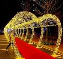 Outdoor LED Arch Tunnel Light Heart-Shaped Street Park Square Decorative 3D  Motif Lights