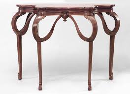 French Art Nouveau Walnut Console Tables 1 Art Nouveau Furniture Wood Table Design Art Deco Furniture