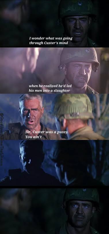 Mel Gibson & Sam Elliott as Hal Moore & Basil Plumley in: We Were Soldiers  (2002) written and direcred by Randall Wallace, based on the 1992 book We  Were Soldiers Once… and