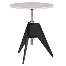 Screw Small Round Cafe Table White Marble Rouse Home
