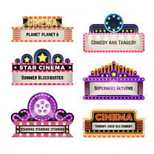 Viejos Letreros De Luz De Neon De La Pel Premium Vector Freepik Vector Vintage Carteleras De Cine Carteles De Cine Viejitos