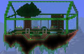 Inside the house is a gold chest, which as of update 1.0.6 is locked, and requires a gold key, which can be found in the dungeon. R Terraria On Twitter My First Serious Build A Greenhouse On A Floating Island Open To Critisism Or Tips For Possible Future Stuff But I Honestly Can T Be Bothered To Start Changing
