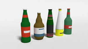 Low Poly Cartoon Beer Bottles 3d Model In 2020 Low Poly 3d Models Low Poly Bottle