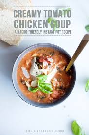 Creamy Tomato Chicken Soup Made Creamy With Pureed Cauliflower And Some Light Greek Cream Cheese You D Never Know Macro Friendly Recipes Macro Meals Recipes