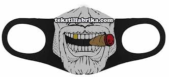 Baskili Bez Maske Imalati Maskeler Kumas Baski