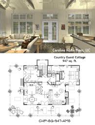 Open floor plans house designs and cottage, cabin house plans with an open floor plan have risen in demand in recent years, to the point of usually being the first feature requested. Vacation Cottage Getaway Small Floor Sgams Great Guest Open Plan For Orsmall Open Floor Plan Sg 947 Ams House Floor Plans House Plans Cottage Plan