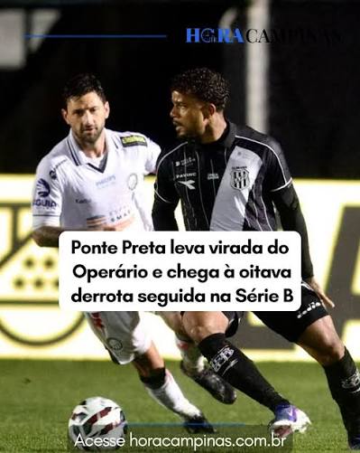 A Ponte Preta chegou a ficar duas vezes &agrave; frente do placar contra o Oper&aacute;rio, nesta quarta-feira (22) &agrave; noite, em Ponta Grossa-PR, mas n&atilde;o conseguiu evitar nova derrota na S&eacute;rie B