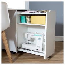 Crea Sewing Craft Table On Wheels White South Shore In 2020 Sewing Craft Table Craft Table Sewing Table
