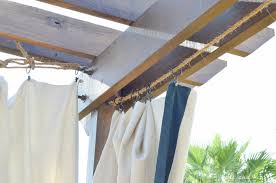 Time to decorate your windows in a different but fun way. Budget Friendly And No Sew Diy Outdoor Curtains Table And Hearth