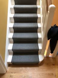 Dark grey stairs carpet supplied and fitted by out & about carpets in stockport. Dark Grey Sisal Herringbone Carpet Fitted In Holloway The Flooring Group