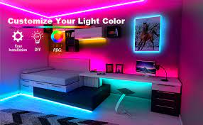 Amazon Com Phopollo Led Lights 20ft For Bedroom Color Changing Luces Led Para Decoracion Rgb Diy Color Option With Power Supply And Remote Home Improvement