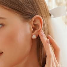 Minimalist Flower Pearl Stud Earrings, Natural Freshwater Pearl Earrings,  Bridal Wedding Jewelry, Daily Earrings, Bridesmaid Gift for Her